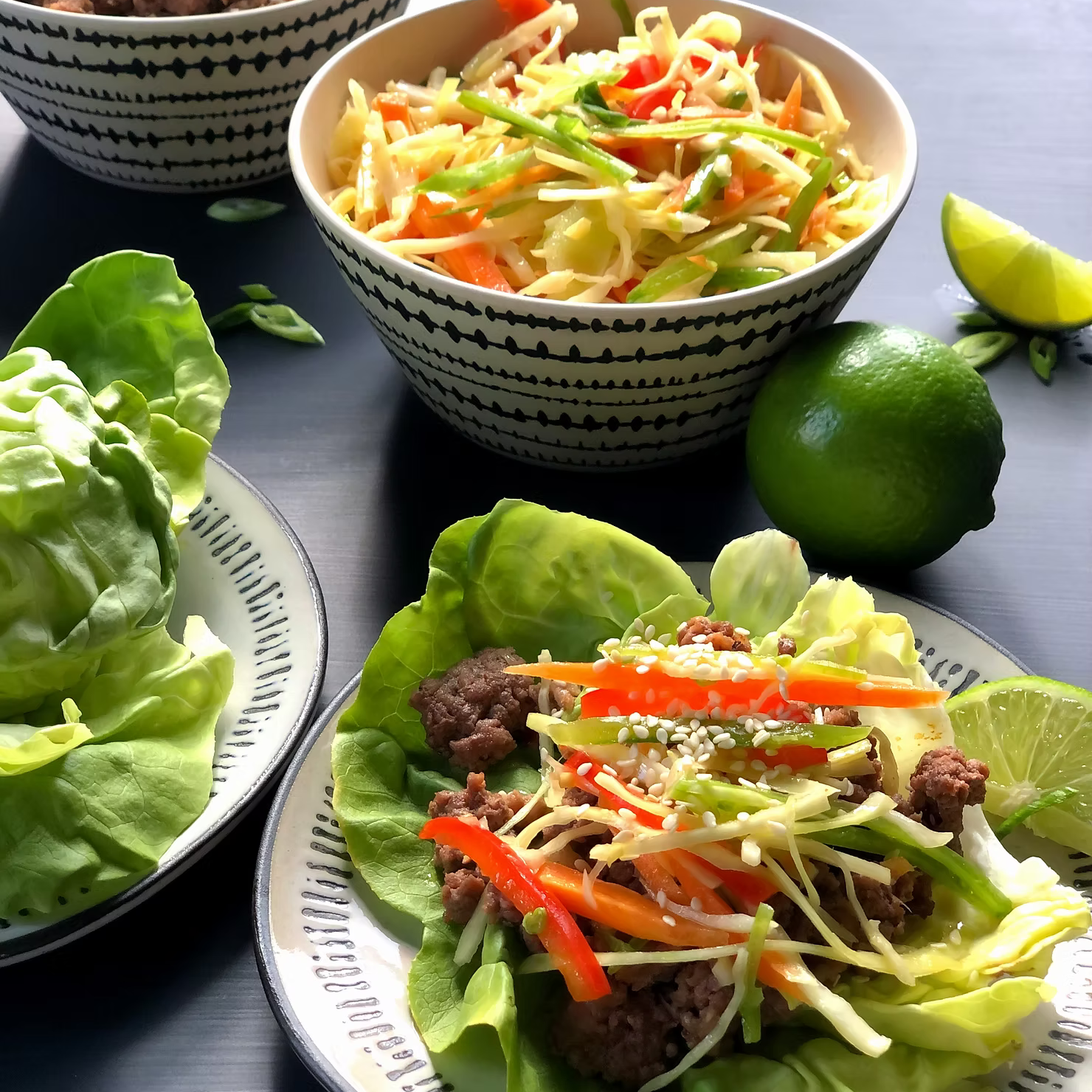 Lettuce Wraps with Asian Slaw
