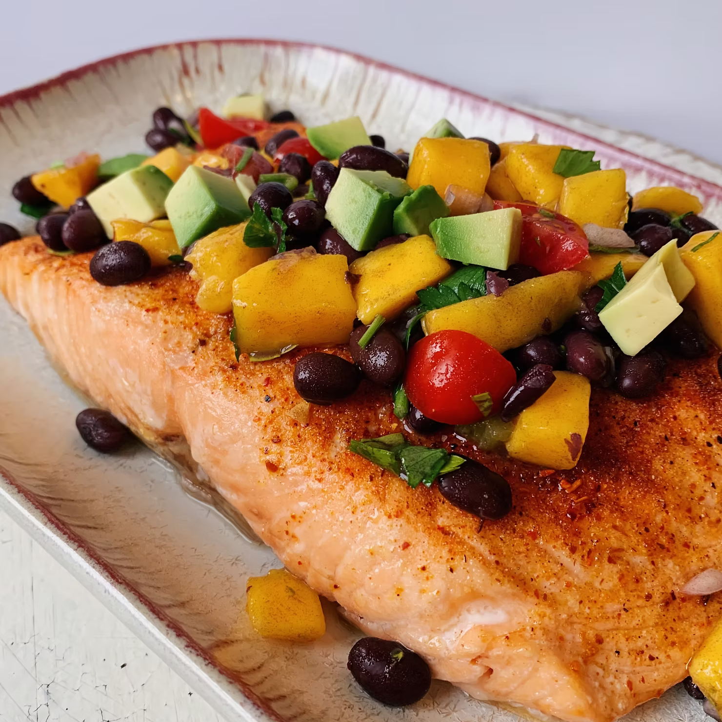 Baked Salmon with Mango Salsa