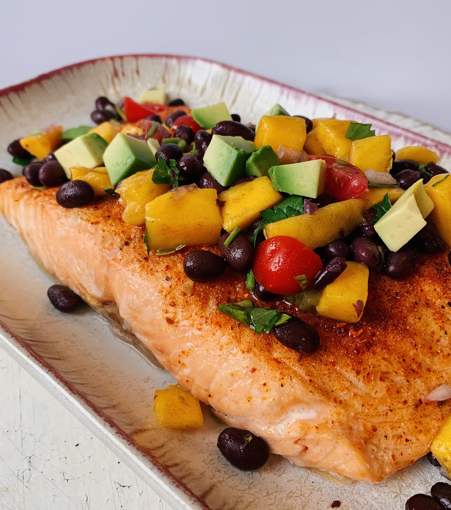 Baked Salmon with Mango Salsa