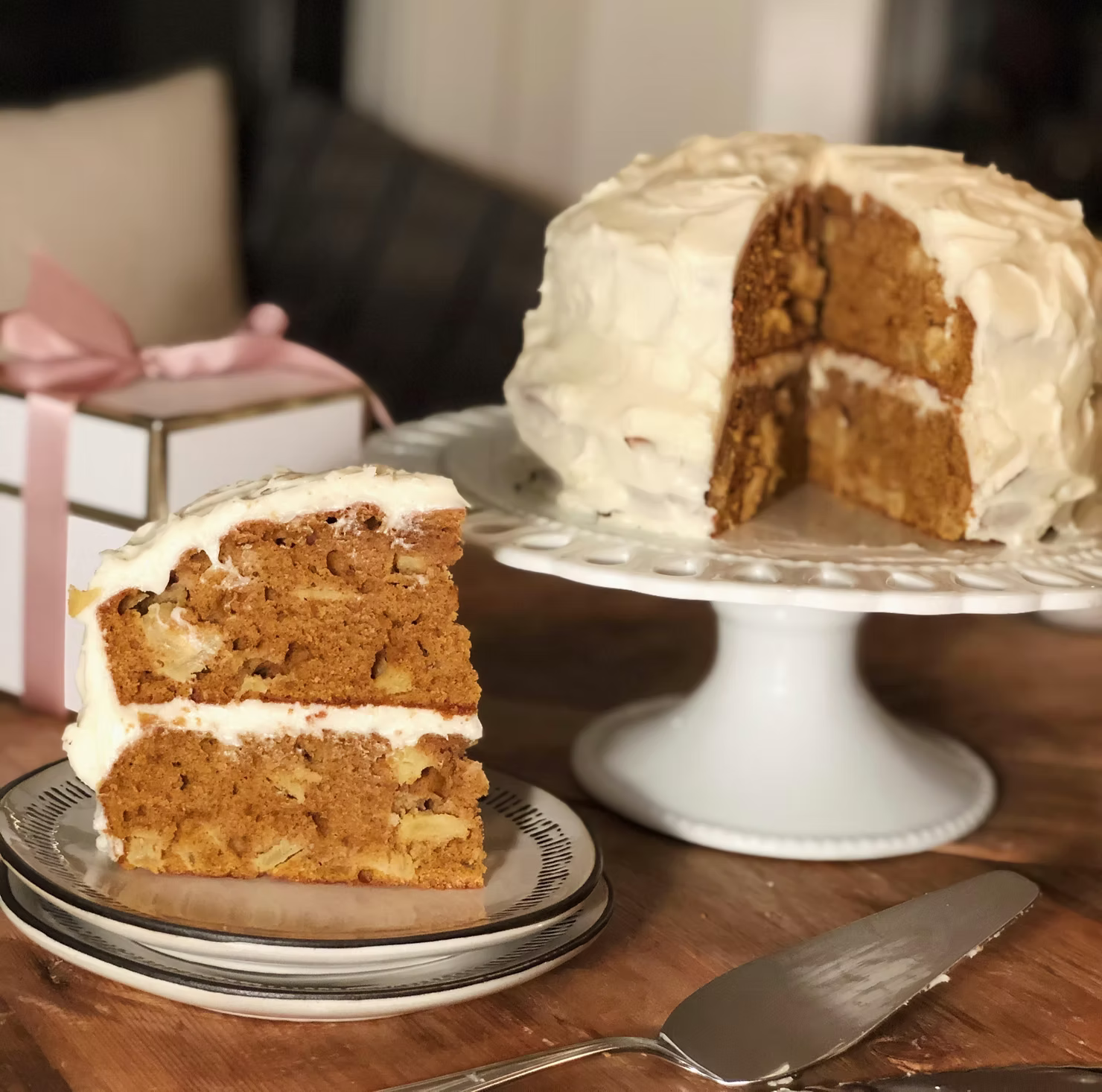Apple Pumpkin Layer Cake with Cream Cheese Icing