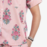 Coral Stripe Short PJ Set