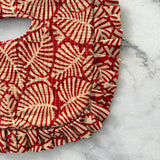 Red Leaf Ruffle Clutch