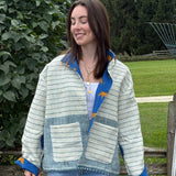 The Sara Wool Jacket- Blue Stripe