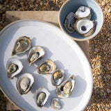 Handmade Oval Serving Tray: Sardine (glossy blue)