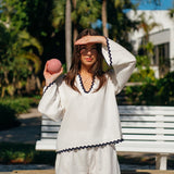 Wavy White Short Set