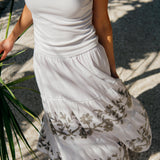 Embroidered Cadence Skirt- Grey