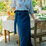 Maisie Blue Wrap Skirt