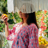 Block Print Margaux Blouse- Pink