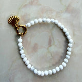 18K Gold Howlite Charm Keeper Bracelet