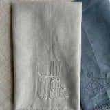 Linen Embroidered Hand Towels- Ski Set