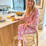 PJ, Pink and White Fan Floral