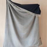 Recycled Wool Picnic Blanket- Grey Herringbone