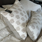 Beige Lotus Throw Cushion