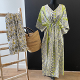 Grey, Lime Green and White Coverup