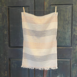 Woven Stripe Tea Towel- Grey and Terracotta