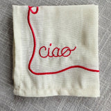 Hi! Embroidered Cocktail Napkin Set