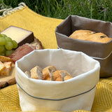 Linen Bread Basket, White