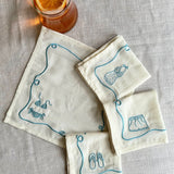 Bathers Embroidered Cocktail Napkin Set