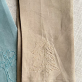 Linen Embroidered Hand Towels- Pine Tree Set