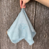 Linen Embroidered Hand Towels- Oak Tree Set