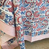 Pink and Periwinkle Tablecloth