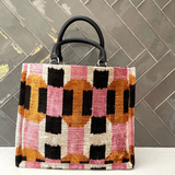Velvet Tote- Black Square
