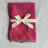 Scalloped Napkin Set- Raspberry
