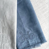 Linen Embroidered Hand Towels- Bike Set