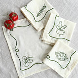Veggie Embroidered Cocktail Napkin Set