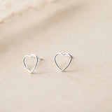 Silver Heart Studs