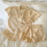 Beige Teardrop Short Cotton PJs