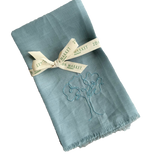 Linen Embroidered Hand Towels- Oak Tree Set