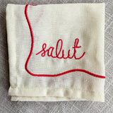 Hi! Embroidered Cocktail Napkin Set