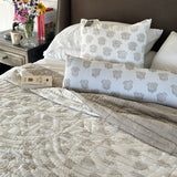 Reversible Beige Lotus Quilt