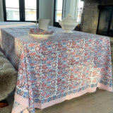 Pink and Periwinkle Tablecloth