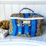 Blue Tiger Stripe Cosmetic Bag