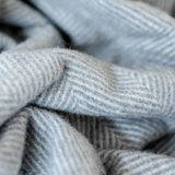 Recycled Wool Picnic Blanket- Grey Herringbone