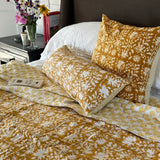 Mustard Flower Throw Cushion