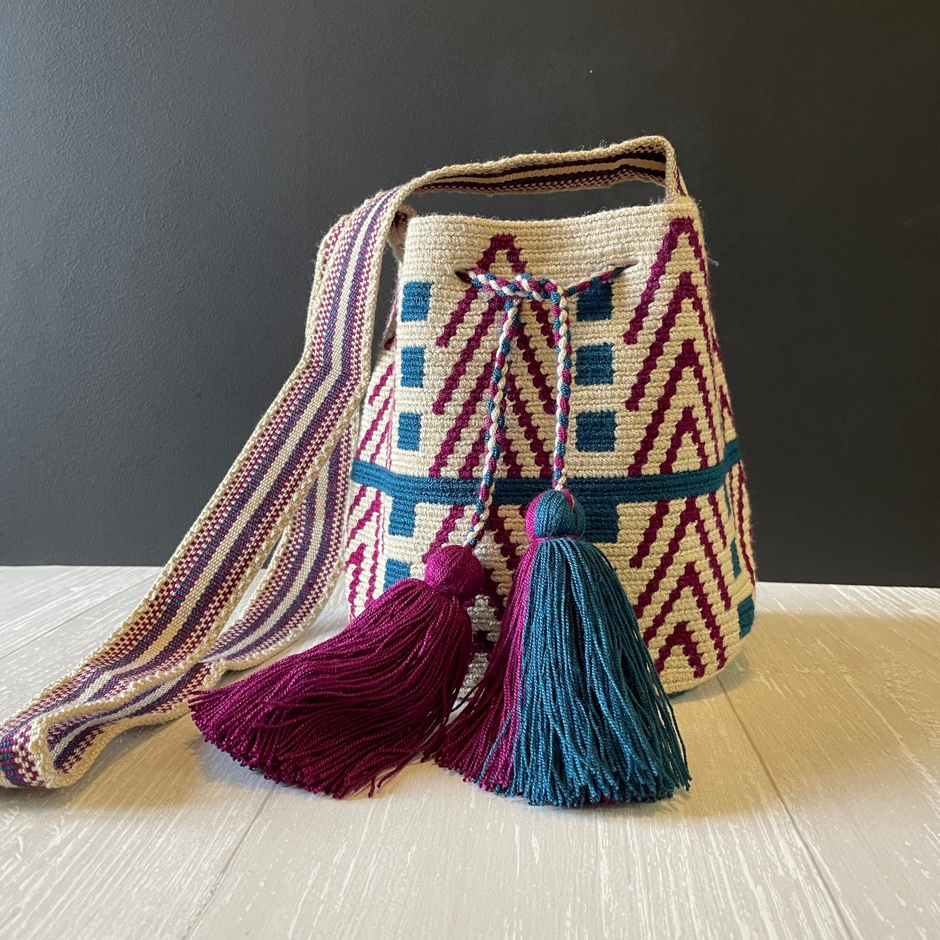 Purple Chevron Wayuu Bag