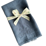 Linen Embroidered Hand Towels- Bike Set