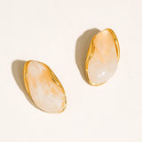 Maélie 18K Gold Non-Tarnish Resin Drop Earrings: Yellow Gold