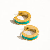 Etta 18K Non-Tarnish Coloured Hoop Earring: White