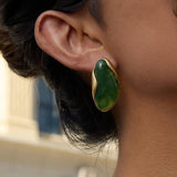 Maélie 18K Gold Non-Tarnish Resin Drop Earrings: Yellow Gold