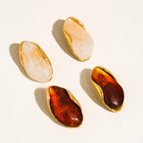 Maélie 18K Gold Non-Tarnish Resin Drop Earrings: Yellow Gold