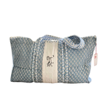 Block Print Mahjong Tote Bag- Blue