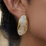 Maélie 18K Gold Non-Tarnish Resin Drop Earrings: Yellow Gold