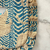 Teal Tiger Ruffle Clutch