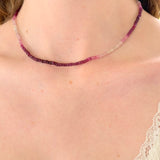 16'' Shaded Ruby Faceted Necklace