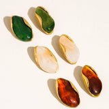 Maélie 18K Gold Non-Tarnish Resin Drop Earrings: Yellow Gold