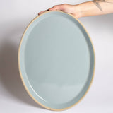 Handmade Oval Serving Tray: Sardine (glossy blue)